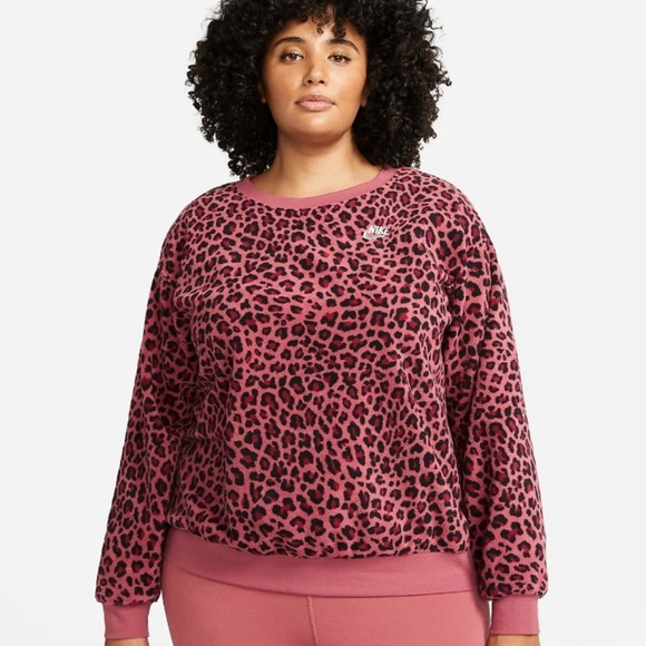 Nike | Tops | Nike Animal Print Fleece Small | Poshmark